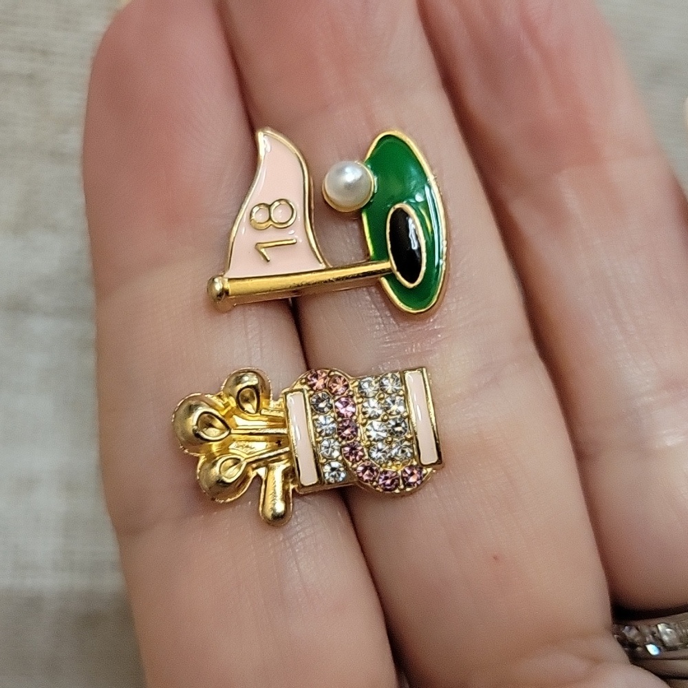 PREPPY GOLF Embellished Enamel Earrings